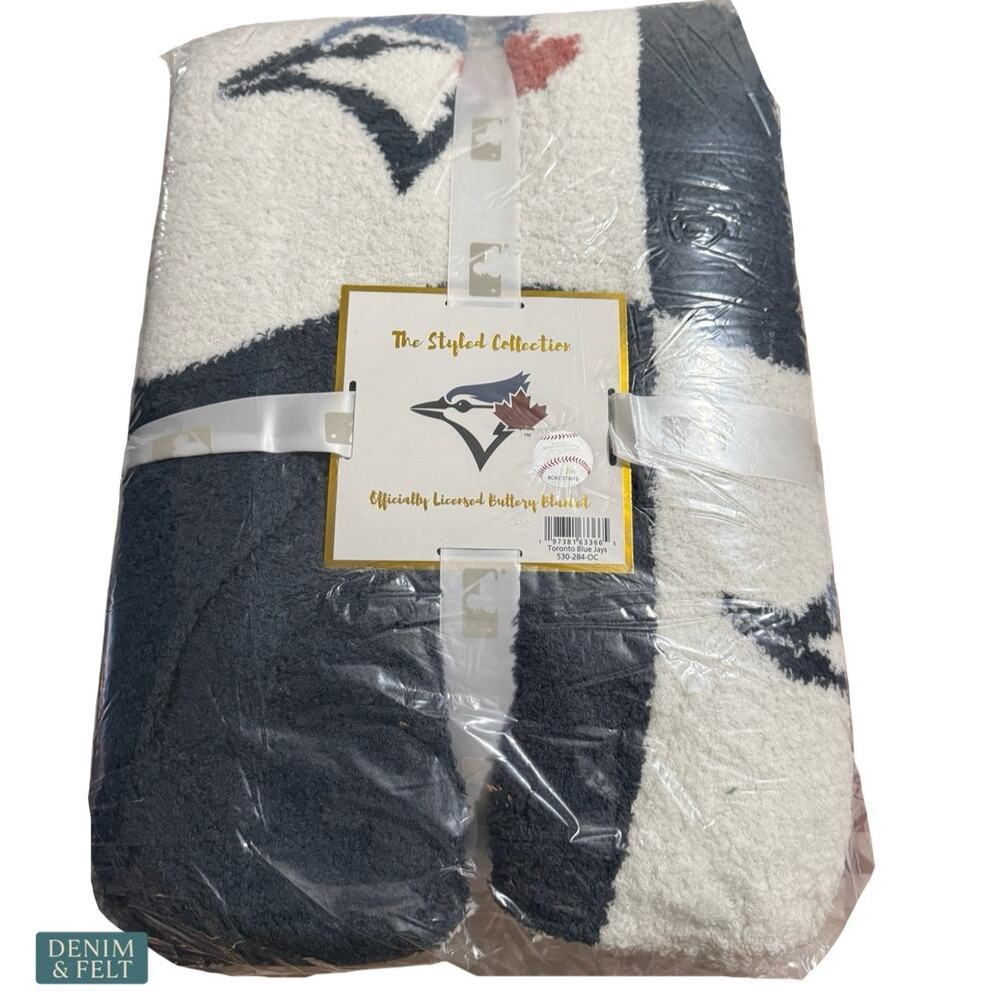 NEW Toronto Blue Jays Buttery Blanket Ombre Check 50x70 MLB Soft Plush‎ Throw - Picture 2 of 6
